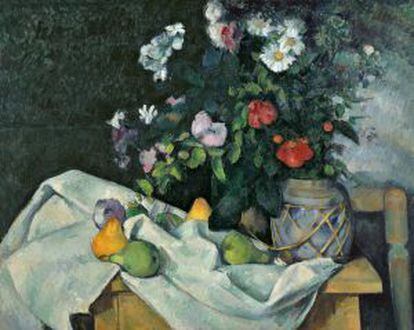 'Naturaleza muerta con flores y frutas', cuadro de Cézanne de 1890.