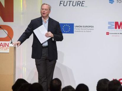 Eric Schmidt, este viernes en La Plaza de las Ventas de Madrid. 