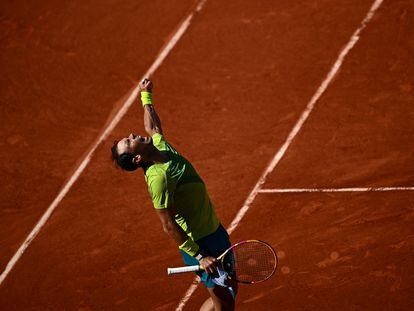 Nadal celebra una victoria en un partido del año pasado en Roland Garros.