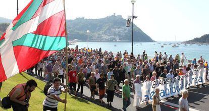 Manifestación en San Sebastián para apoyar a los encausados en el 'caso Bateragune'