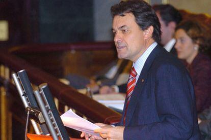 Mas, durante su intervención en el Congreso.