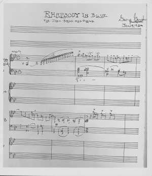 La partitura original de Rhapsody in Blue, de George Gershwin.