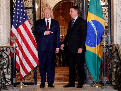 El presidente de EE UU, Donald Trump, y su homólogo de Brasil, Jair Bolsonaro, en Florida el pasado marzo.