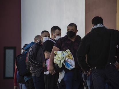 Más de cien migrantes brasileños fueron trasladados a las instalaciones del Santuario Migrante, en Tijuana, en noviembre de 2021.