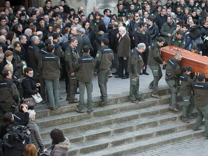 Entierro de los agentes asesinados en Cataluña en enero de 2017.