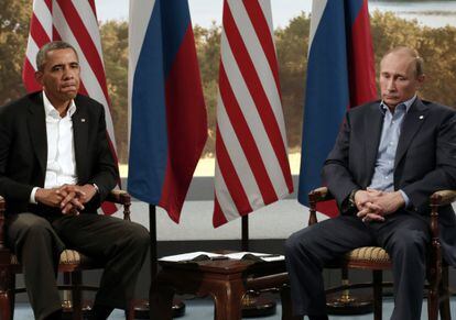 Barack Obama y Vladimir Putin, en el G8