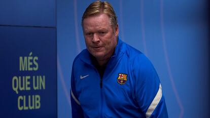Ronald Koeman, en la sala de prensa de la Ciudad Deportiva Joan Gamper.