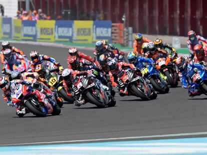 Los pilotos de MotoGP, en el Gran Premio de Argentina.