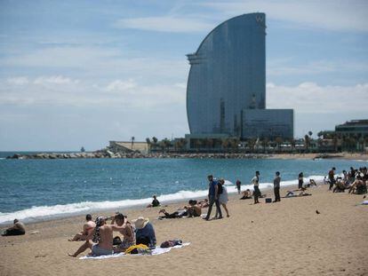 La platja de la Barceloneta.