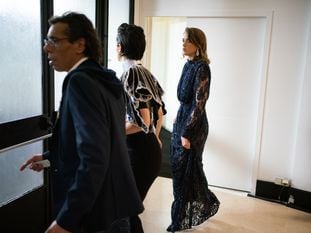 PARIS, FRANCE - FEBRUARY 28: (EDITORS NOTE: Image has been digitally enhanced.) Noémie Merlant (C) and Adèle Haenel (R) leave the Salle Pleyel after the award for best director was given to Roman Polanski. During the Cesar Film Awards 2020 Ceremony At Salle Pleyel In Paris on February 28, 2020 in Paris, France. (Photo by Francois Durand/Getty Images )