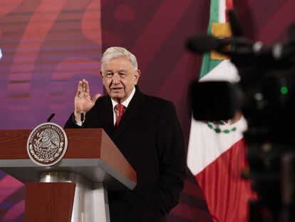Andrés Manuel López Obrador, durante su conferencia matutina de este miércoles.