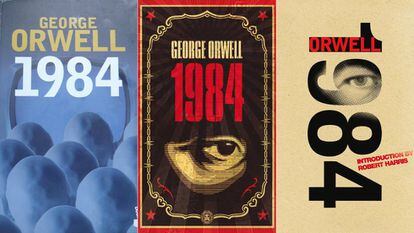 Cubiertas de distintas ediciones de la novela &#039;1984&#039;, de George Orwell.