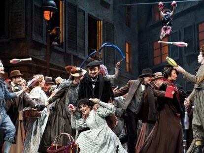 Escena de la producción de la ópera 'La bohème" que el Liceo retransmite a 380 cines 18 países.