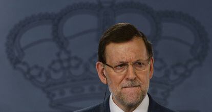 Mariano Rajoy, durante la rueda de prensa del pasado lunes en La Moncloa