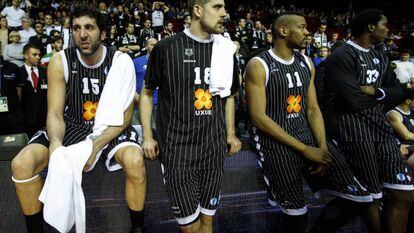 Mumbrú, Moerman, Hamilton y Samb, tras la derrota.