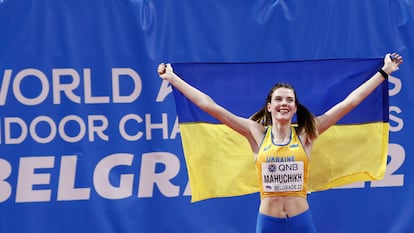 Mahuchikh, tras ganar la competición de salto de altura.