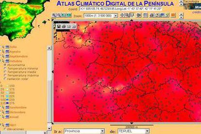 La página del atlas climático digital.