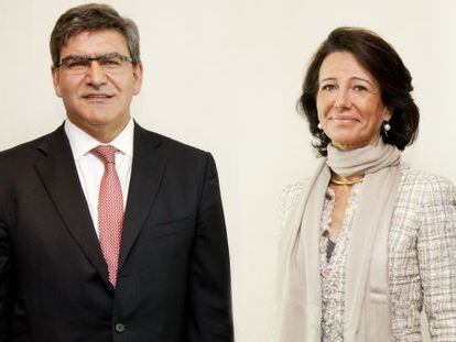 Jos&eacute; Antonio &Aacute;lvarez, consejero delegado de Santander, con la presidenta Ana Bot&iacute;n