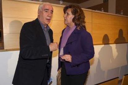 Luciano Alonso y Rosa Torres, en el comité del PSOE de Málaga.