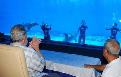 El dictador visita el Acuario Nacional de La Habana en su cuarta aparición pública tras cuatro años.