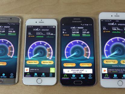 Samsung Galaxy S6 vs S6 Edge vs iPhone 6 vs 6 Plus, ¿cuál tiene el WiFi más rápido?