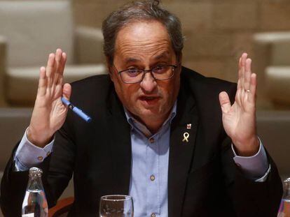 El presidente de la Generalitat, Quim Torra. En vídeo, el Parlament no le quita el escaño a Torra de momento.