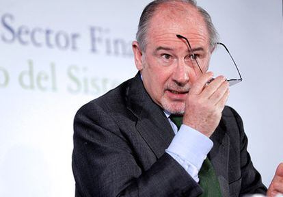 El presidente de Bankia, Rodrigo Rato, durante su intervención hoy en el XVIII Encuentro del sector financiero.