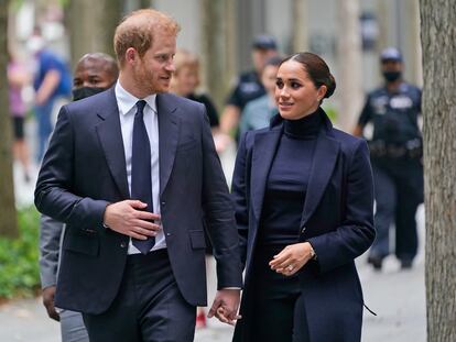 Los duques de Sussex, Enrique y Meghan, el 23 de septiembre de 2021 en Nueva York.