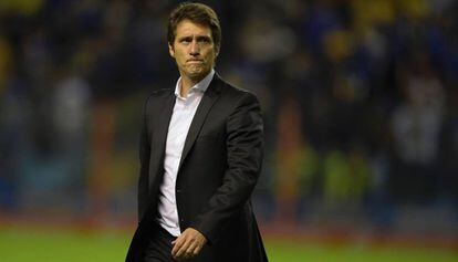 Guillermo Barros Schelotto, en un partido en La Bombonera.