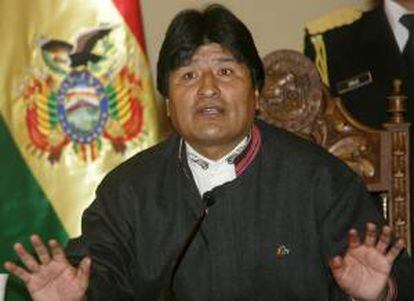 En la imagen un registro del presidente de Bolivia, Evo Morales, quien siempre destaca el crecimiento que han experimentado las reservas internacionales bolivianas desde que asumió la Presidencia en 2006. EFE/Archivo