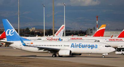 Aviones de Air Europa y de Iberia, del grupo IAG. 