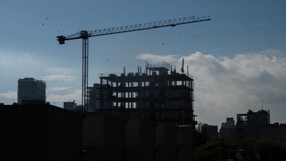 Edificio en construcción en Barcelona del pasado 31 de diciembre.