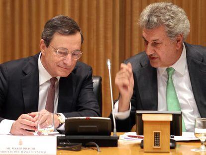 Mario Draghi, en su comparecencia ante los medios en su visita a España