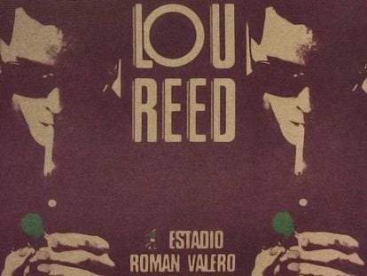 Cartel anunciador del concierto de Lou Reed, el 20 de junio de 1980, en el estadio del Moscardó en Madrid.