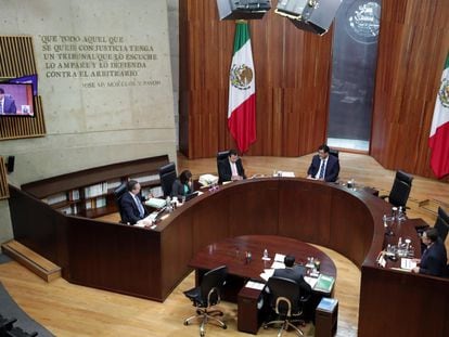 Una sesión del TEPJF en su sede en Ciudad de México, del pasado mes de octubre.