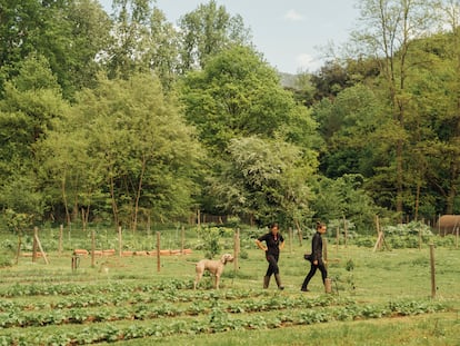 El huerto del restaurante Les Cols, en Olot (Girona), que provee de productos de proximidad al restaurante.