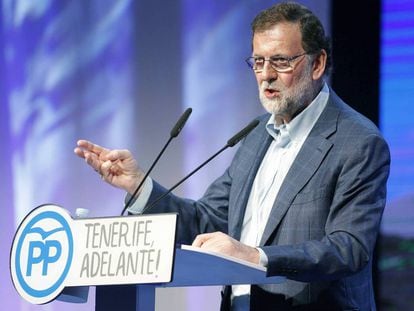 Mariano Rajoy, en Santa Cruz de Tenerife. 