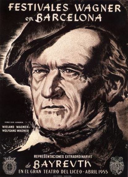Cartel del Festival Wagner de Barcelona en abril de 1955.