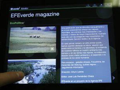 En la imagen, kiosco virtual de EFEverde para iPad. EFE/Archivo