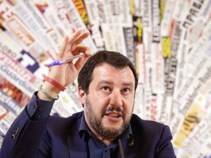 Matteo Salvini, l&iacute;der de la Liga, ayer en Roma.