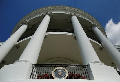 El balcón Truman de la Casa Blanca.