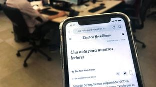 Nota donde se explica el cierre de la versión es español de NYT.