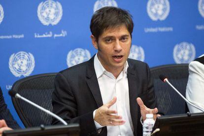 El ministro de Economía de Argetina, Axel Kicillof, habla en la reunión del G77.