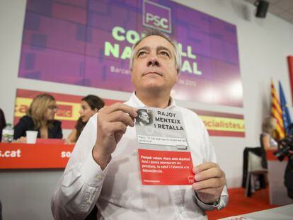 Pere Navarro,en la última reunión del consell nacional del PSC.