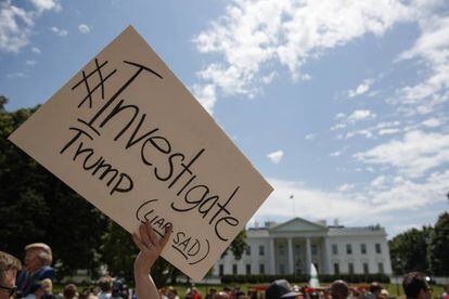 Manifestantes delante de la Casa Blanca en Washington. 