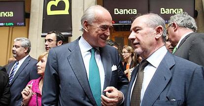 Baldomero Falcones, presidente de FCC, y Rodrigo Rato, presidente de Bankia