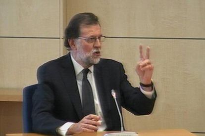 Mariano Rajoy, durant un moment de la seva declaració.