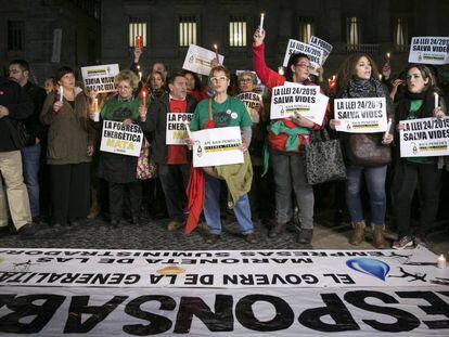 Manifestación contra la pobreza energética en Barcelona