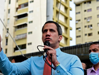 Juan Guaidó, este lunes, en Caracas.