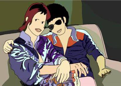 David Bowie y LouReed ilustrados por Javier Mariscal.